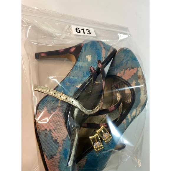 Anthropologie Miss Albright Specialty Ikat Heels Double Strap Size 7 - Picture 9 of 9